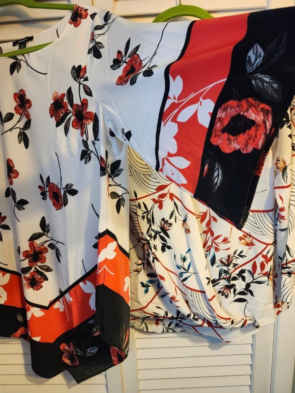 2- Alfani Sz 0X Womens White Floral Tops Plus Size Blouses Business Office - Picture 5 of 7